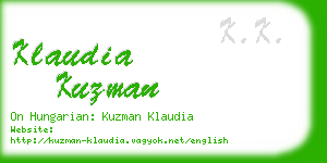 klaudia kuzman business card